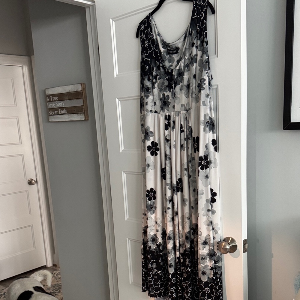 Lane Bryant Black and White Floral Dress